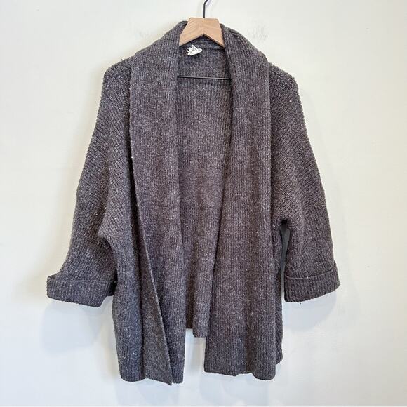 Anthropologie Sweaters - Anthropologie Akeni + Kin Open Wide Sleeve Ribbed Cardigan Gray Size OS